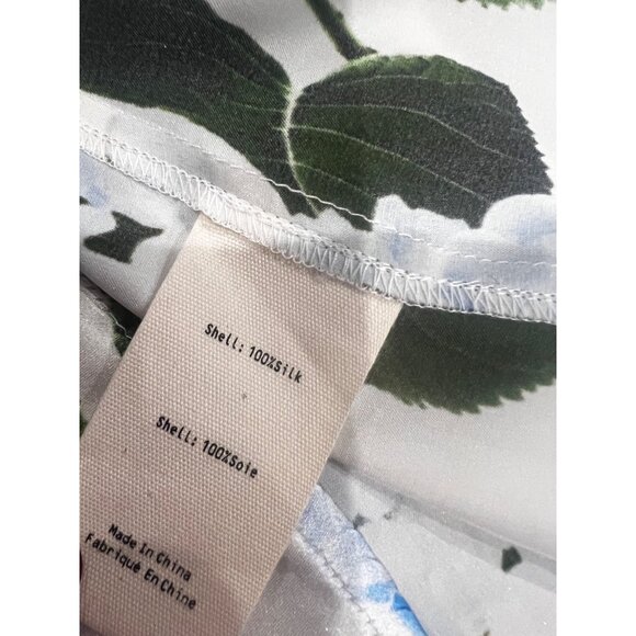 L'Agence DANI SILK IVORY/LIGHT BLUE HYDRANGEA BLOUSE TOP SIZE XS - Picture 9 of 10